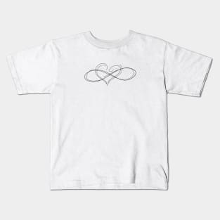 Infinity Endless Love Heart Cute Family Couple Forever Gift Birthday Together Symbol Simple Modern Kids T-Shirt